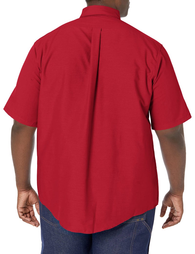 Red Kap Mens Poplin Dress Shirt, Stain And Wrinkle Resistant, Short Sleeve, Red, XX-Large Tall US - Image 2